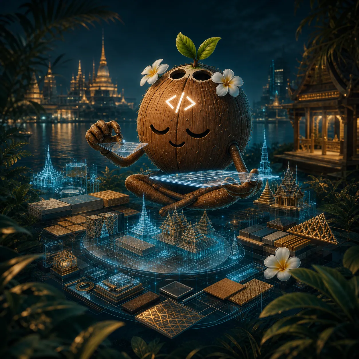 Zen Coconut calmly assembling structured interface layers